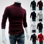 Load image into Gallery viewer, Gym Fitness Men&#39;s Turtleneck Solid Color Pullovers Men Clothing Slim Fit Male Knitted Sweaters
