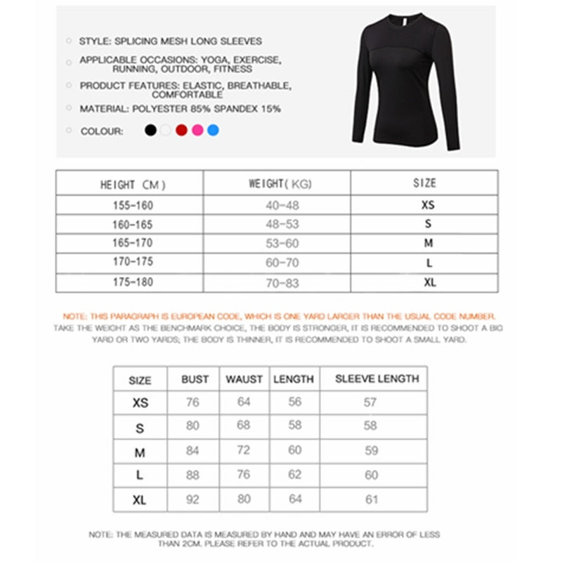 Gym Fitness Women's Yoga Gym Compression Better Quality Long Sleeve T-shirts  Tights Sportswear Quick Dry Running Tops Body Shaper