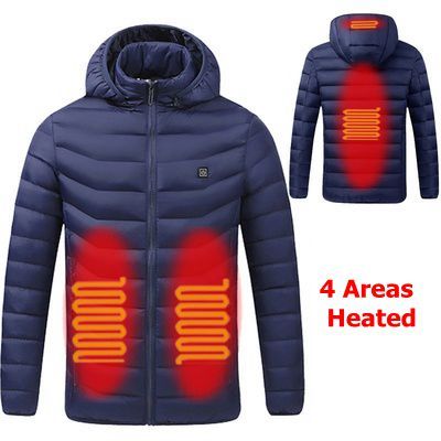 Thermal Hooded Jackets 11 Areas Heated For Autumn Winter Warm Flexible Usb Electric Heated Outdoor  Coat
