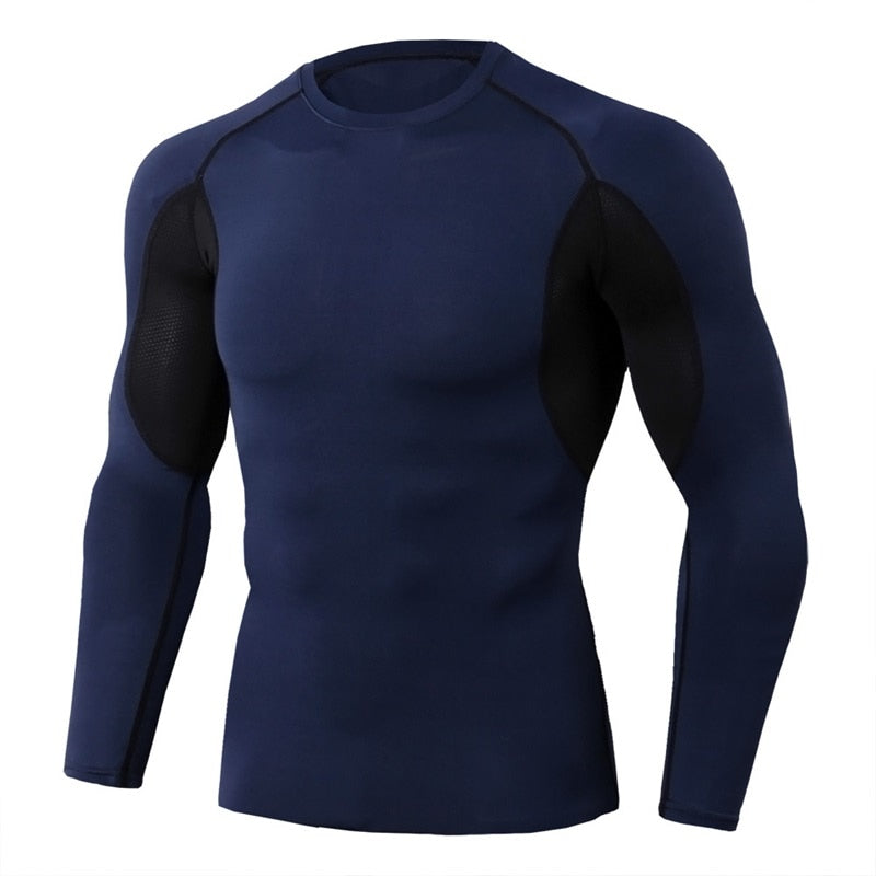 Gym Fitness Men's Compression Top Gym T Shirt   Bodybuilding Sport T-shirt Quick Dry Running Shirt Long Sleeve Top Gym T Shirt