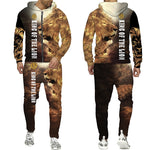Load image into Gallery viewer, Gym Fitness Tracksuit 3D The Lion Print Zipper Hoodies Sweatshirts Pants Sets Casual Tracksuit
