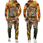 Load image into Gallery viewer, Gym Fitness Tracksuit 3D The Lion Print Zipper Hoodies Sweatshirts Pants Sets Casual Tracksuit
