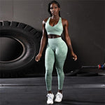 Загрузить изображение в средство просмотра галереи, Women&#39;s Camouflage Gym Fitness Suit Push Up Sportswear Gym Clothing Workout Sports  Set Yoga Ready
