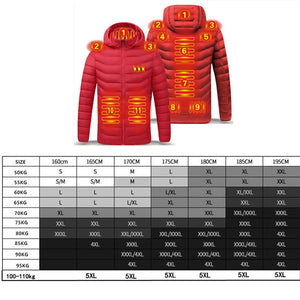 Gym Fitness USB Winter Outdoor Electric Heating Jackets Warm Sprots Thermal Coat  Heatable Cotton jackets
