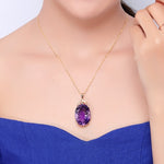 Lade das Bild in den Galerie-Viewer, Women&#39;s Pendant Purple Crystal Vintage Necklace Fashion Jewelry

