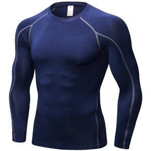 Gym Fitness Men 's Fitness Long Sleeves New Quick Dry Running Compression Shirt Running Bodybuilding Sport T-shirt
