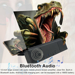 Bluetooth Audio Speaker HD  Phone 12 Inch Screen Magnifier Lazy Bracket Movies Amplifier with Video Stand Accessories
