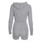 Lade das Bild in den Galerie-Viewer, Gym Fitness wear Women&#39;s Play-suits for Sports Daily Wear Fashion Casual Long Sleeve Hooded Jumpsuit
