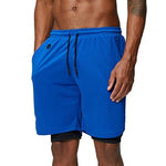 Charger l&#39;image dans la galerie, Men&#39;s Gym Fitness Training Quick Dry Short Pants Male Outdoor Sport Jogging Basketball Shorts Double deck Running Shorts
