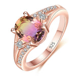 Загрузить изображение в средство просмотра галереи, Women&#39;s Classic Rose Gold Color  Rings Crystal Jewelry  Inlay Rings Perfect Gift
