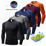 Cargar imagen en el visor de la galería, Gym Fitness Men &#39;s Fitness Long Sleeves New Quick Dry Running Compression Shirt Running Bodybuilding Sport T-shirt
