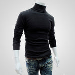 Lade das Bild in den Galerie-Viewer, Gym Fitness Men&#39;s Turtleneck Solid Color Pullovers Men Clothing Slim Fit Male Knitted Sweaters
