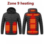 Lade das Bild in den Galerie-Viewer, Thermal Hooded Jackets 11 Areas Heated For Autumn Winter Warm Flexible Usb Electric Heated Outdoor  Coat
