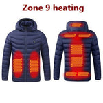 이미지를 갤러리 뷰어에 로드 , Thermal Hooded Jackets 11 Areas Heated For Autumn Winter Warm Flexible Usb Electric Heated Outdoor  Coat
