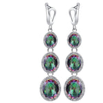 Lade das Bild in den Galerie-Viewer, Women&#39;s Geometric Design Jewelry 4Pcs/Set Multi-color Crystal  Inlaid Ring Earrings Pendant Necklace Jewelry
