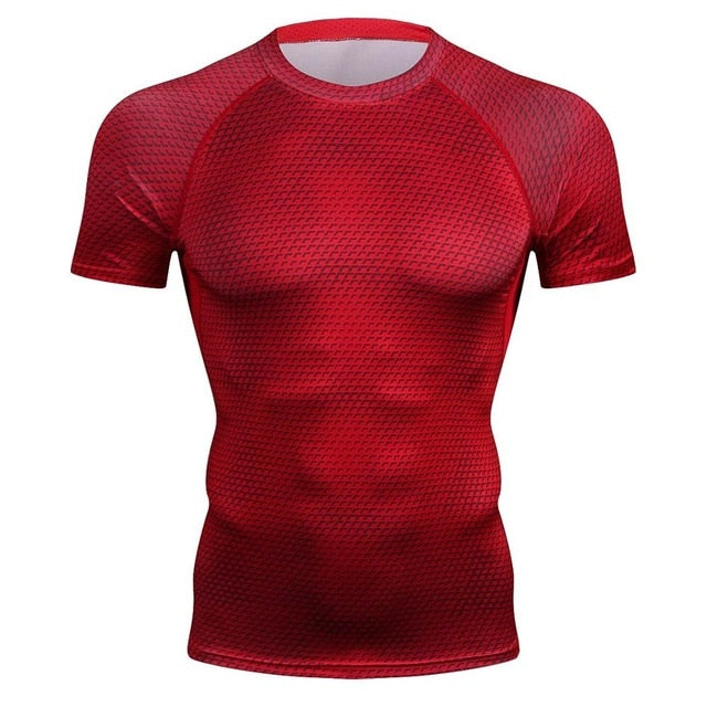 Gym Fitness T-Shirt Tights Top Fitness Jerseys Men's  Sportswear