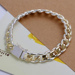 Load image into Gallery viewer, Men &amp; Women&#39;s Silver color Exquisite 10mm Bracelet chain

