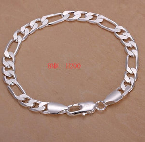 Men & Women's Silver color Exquisite 10mm Bracelet chain