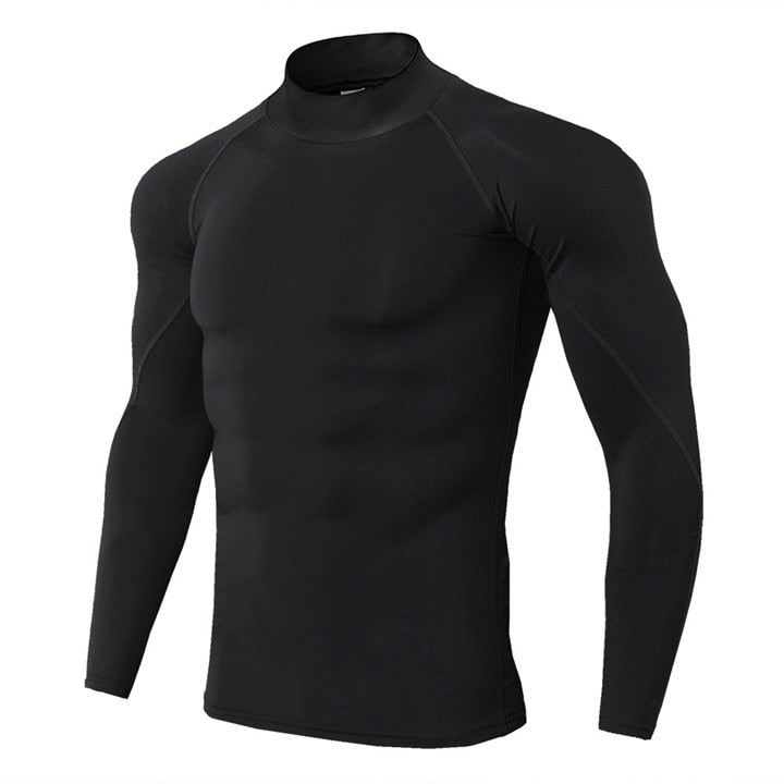 Gym Fitness Men's Compression Top Gym T Shirt   Bodybuilding Sport T-shirt Quick Dry Running Shirt Long Sleeve Top Gym T Shirt