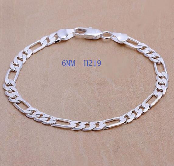 Men & Women's Silver color Exquisite 10mm Bracelet chain