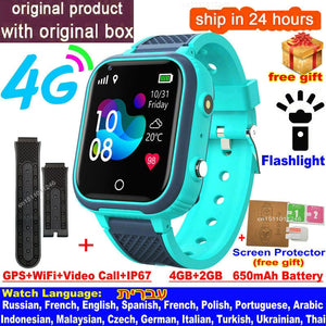 Gym Fitness Tracker Location Phone WatchLT21 4G Smart Watch Kids GPS WIFI Video Call SOS IP67 Waterproof Child Smartwatch Camera Monitor