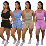 Load image into Gallery viewer, Gym Fitness wear two piece sets perfect for just about anything women&#39;s top &amp; bottom outfits
