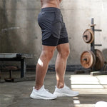 Загрузить изображение в средство просмотра галереи, Gym Fitness Men Sports Short Pant 2 In 1 Double-deck Quick Dry GYM  Fitness Jogging Workout Shorts
