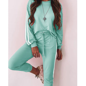 Long-sleeved Casual Two Piece Set Women Spot Loose Suit Fashion tracksuit