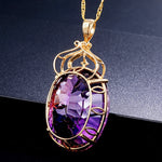 Lade das Bild in den Galerie-Viewer, Women&#39;s Pendant Purple Crystal Vintage Necklace Fashion Jewelry
