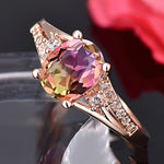 Charger l&#39;image dans la galerie, Women&#39;s Classic Rose Gold Color  Rings Crystal Jewelry  Inlay Rings Perfect Gift
