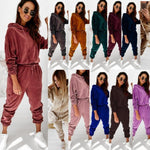 Lade das Bild in den Galerie-Viewer, Women&#39;s  hooded long-sleeved casual outfit Sports 2 Pieces Set  Set
