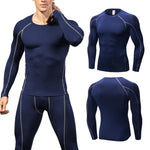 Charger l&#39;image dans la galerie, Gym Fitness Men &#39;s Fitness Long Sleeves New Quick Dry Running Compression Shirt Running Bodybuilding Sport T-shirt
