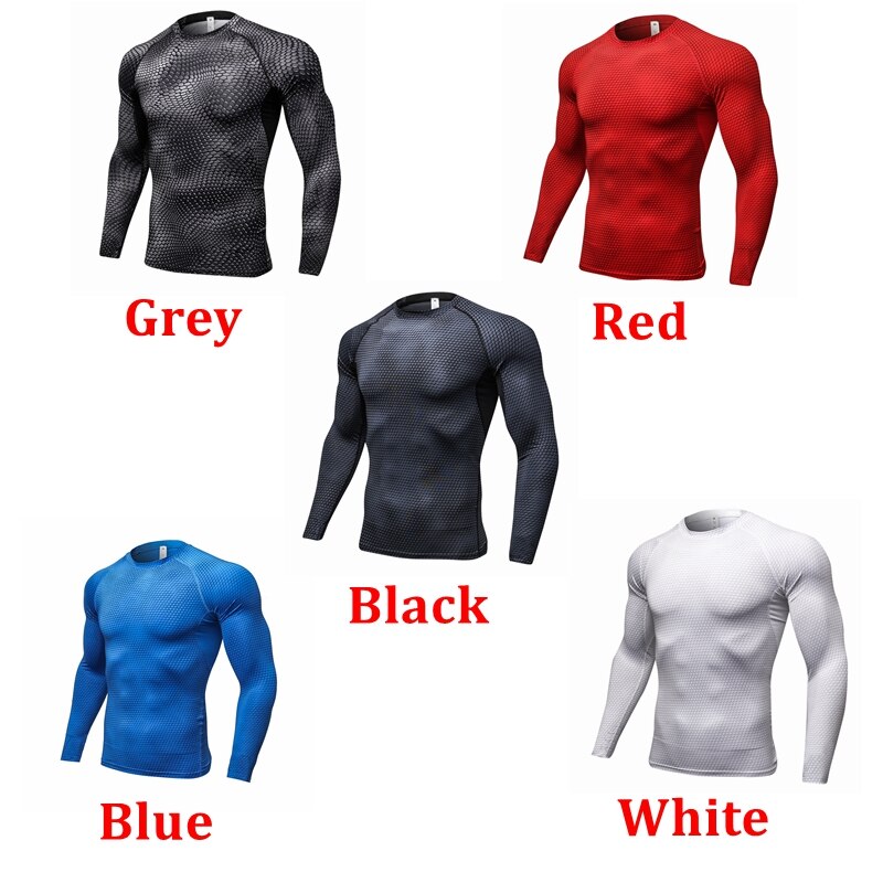 Gym Fitness Men's Thermal Muscle Winter Long Sleeve Running Sports T Shirt Bodybuilding Gym Compression Quick dry Tights Shirt