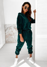 Charger l&#39;image dans la galerie, Women&#39;s  hooded long-sleeved casual outfit Sports 2 Pieces Set  Set
