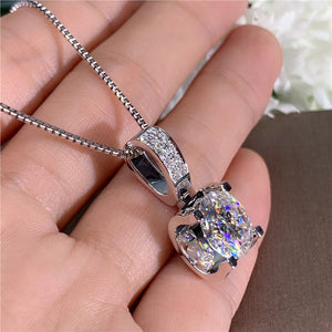 Women's Necklace with Big Round Cubic Zirconia Elegant Jewelry