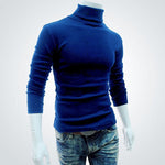 Charger l&#39;image dans la galerie, Gym Fitness Men&#39;s Turtleneck Solid Color Pullovers Men Clothing Slim Fit Male Knitted Sweaters

