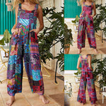 Load image into Gallery viewer, Women&#39;s Casual Rompers Ethnic Style  Jumpsuits  Overalls Multi-color  Square Neck Sleeveless with Pockets
