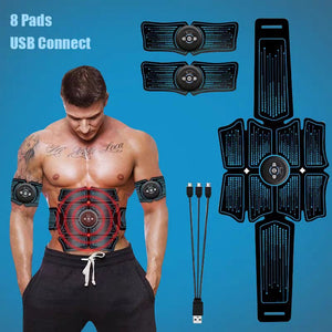 Abdominal Muscle Stimulation Trainer USB Connect Abs Fitness Equipment Training Gear Muscles Massages