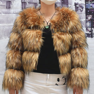 Women's Faux Fur Coat Short Warm Thick High Quality Fashion Fur Coat