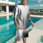 Load image into Gallery viewer, Men&#39;s 3D Print Wave Point T Shirt Set  Clothes Outfits Streetwear Tracksuit
