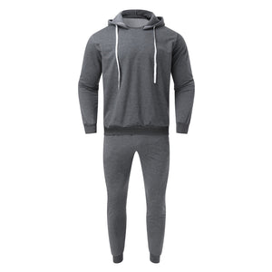 Men's Casual Sweater shirts Sweatpants Street wear Tracksuit Jogger Sportswear Pullover Solid Color  Sets