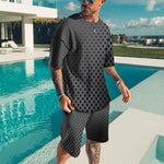 Lade das Bild in den Galerie-Viewer, Men&#39;s 3D Print Wave Point T Shirt Set  Clothes Outfits Streetwear Tracksuit
