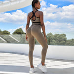 Charger l&#39;image dans la galerie, Women&#39;s High Waist Sportswear Fitness Yoga Set Seamless Sport  Leggings Workout Outfits Two Piece Yoga Sets
