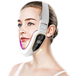 Vibration Massager Facial Lifting Device LED Photon Therapy Facial Slimming  Double Chin V Face Shaped Cheek Lift  Belt Machine