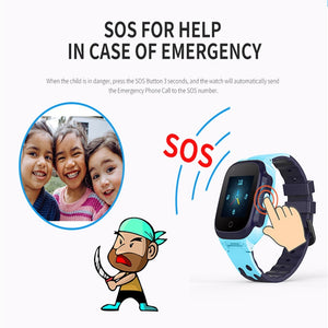 Parent's Tracker Children Mobile Phone Voice Chat Smart Watch 2/4G Sim Card LBS SOS Camera Math Game & Flashlight