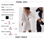 Загрузить изображение в средство просмотра галереи, Women&#39;s Warm Black, White  Open-Back Dresses Fort Lace Lantern Sleeve V-Neck Sweater
