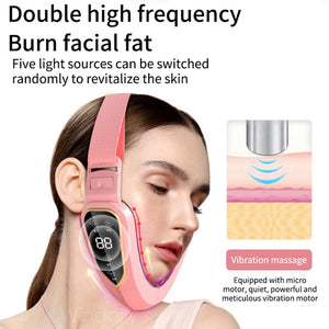 Vibration Massager Facial Lifting Device LED Photon Therapy Facial Slimming  Double Chin V Face Shaped Cheek Lift  Belt Machine