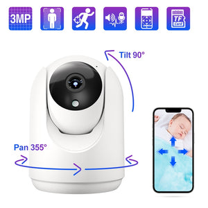 Human Detection Video Surveillance 3MP WiFi IP Camera Wireless Pet Camera Indoor 1926P Baby Monitor Two-way Audio
