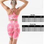 Load image into Gallery viewer, Gym Fitness Women Fitness&#39;s Sportswear 2 Pcs Tie Dye Sport Suit Seamless Yoga Set  Gym Workout Clothes Shorts Set Sexy Bra Yoga Pant Tracksuit
