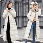 Load image into Gallery viewer, Women&#39;s  Warm Fashion Bow Belt fur Collar Coat Long Dress Thick Coat
